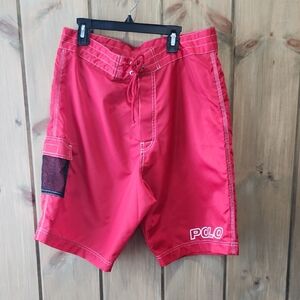 Polo Ralph Lauren Red Swim Shorts Size 34